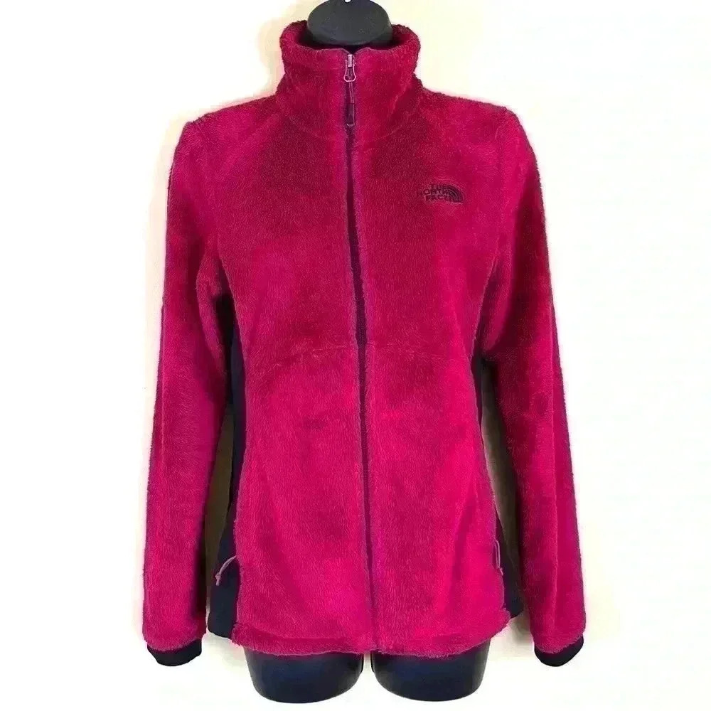 The North Face Women’s Magenta Fleece Full Zip Fuzzy Crop Neck Jacket Size M